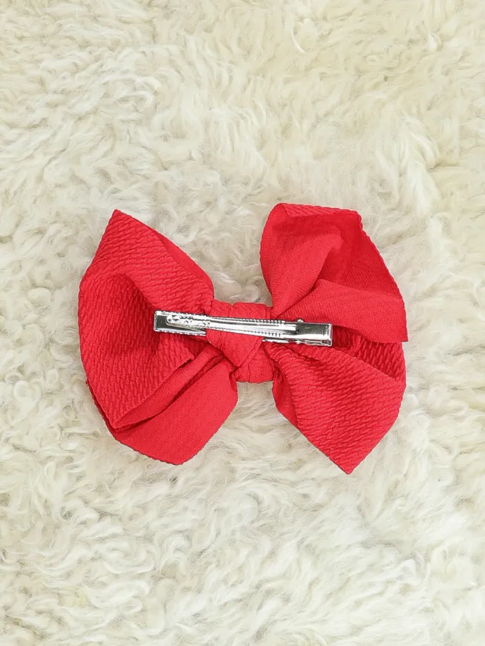 6 Inch Waffle Bow with Alligator Clip - 23 Colors Available