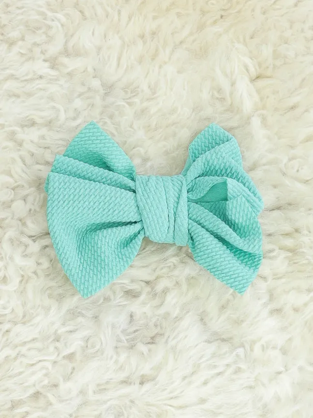 6 Inch Waffle Bow with Alligator Clip - 23 Colors Available