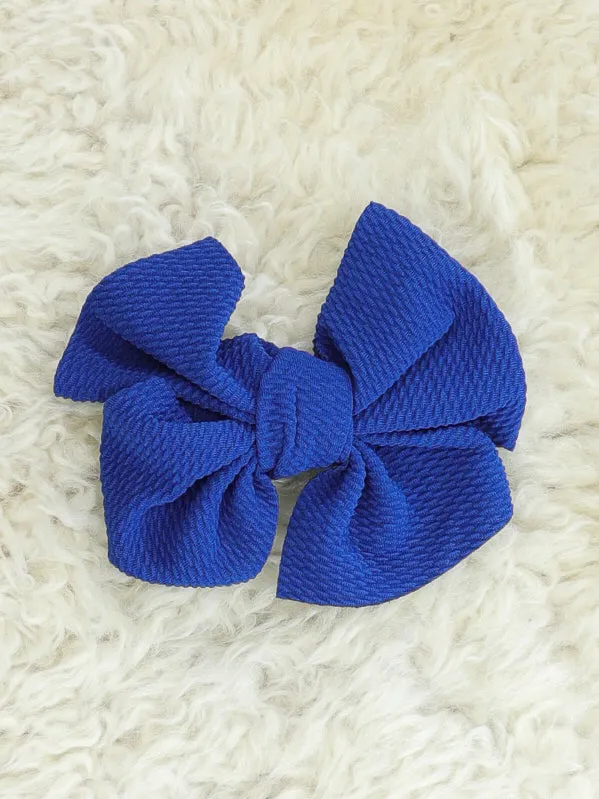 6 Inch Waffle Bow with Alligator Clip - 23 Colors Available