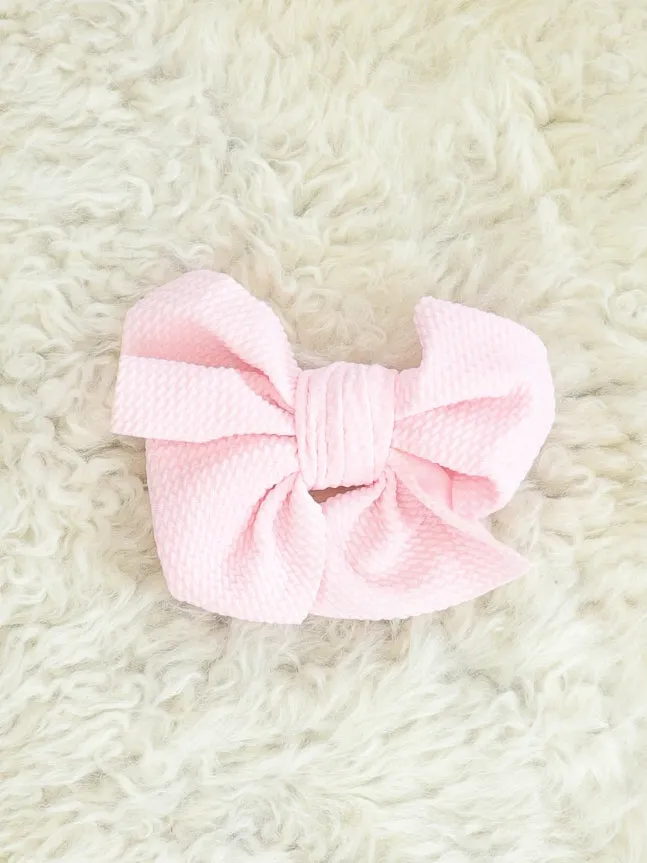 6 Inch Waffle Bow with Alligator Clip - 23 Colors Available