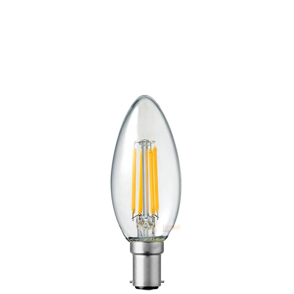 6W Candle LED Bulb B15 Clear in Warm White