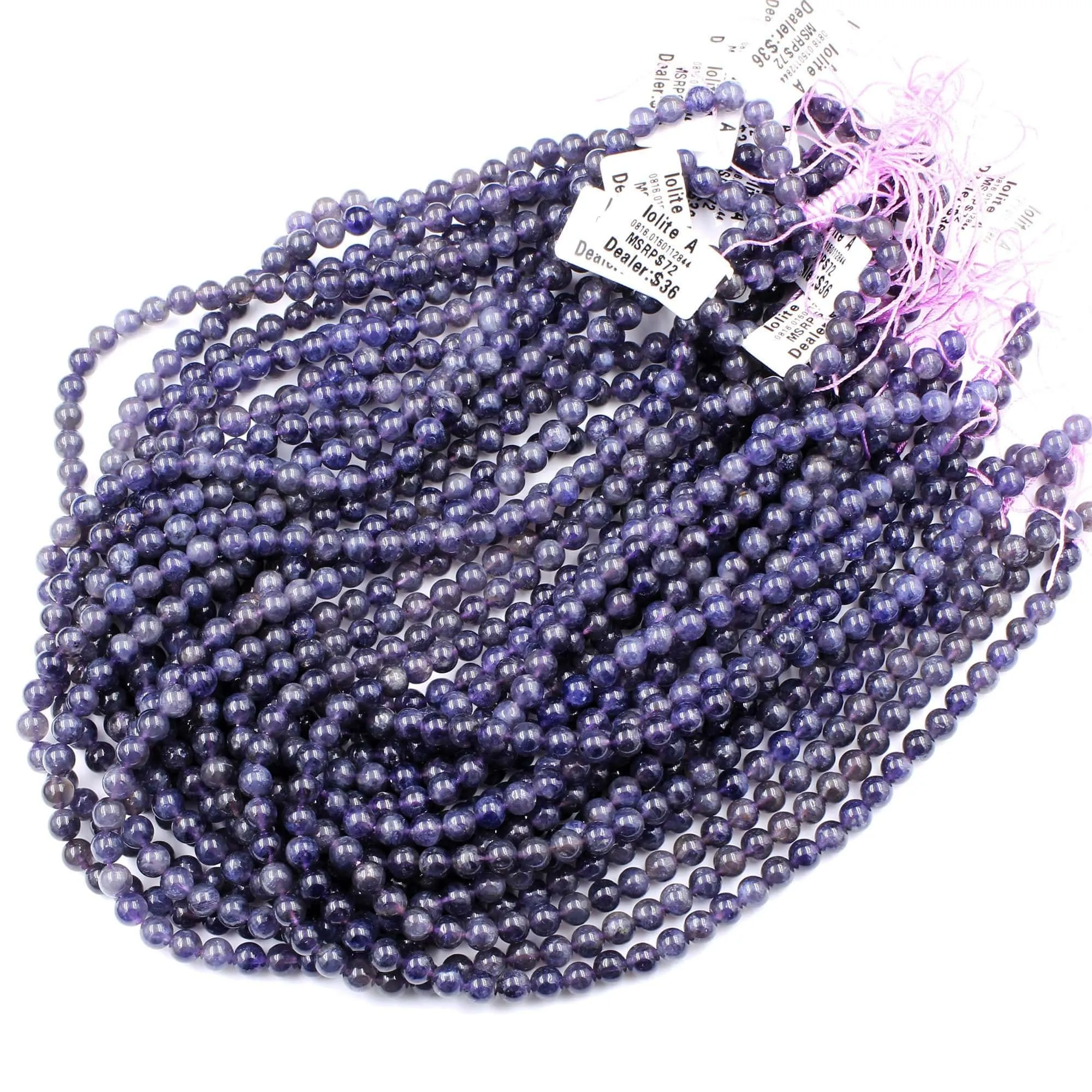 A Grade Natural Iolite 6mm Round Beads Genuine Real Purple Blue Iolite Gemstone Beads 16" Strand