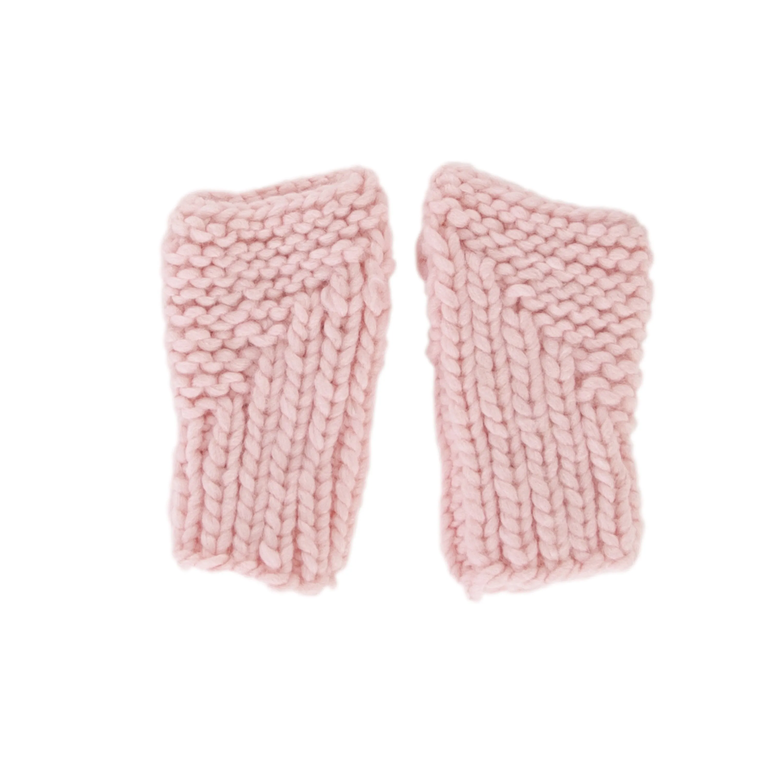 Acorn Journey Fingerless Mittens - Pink