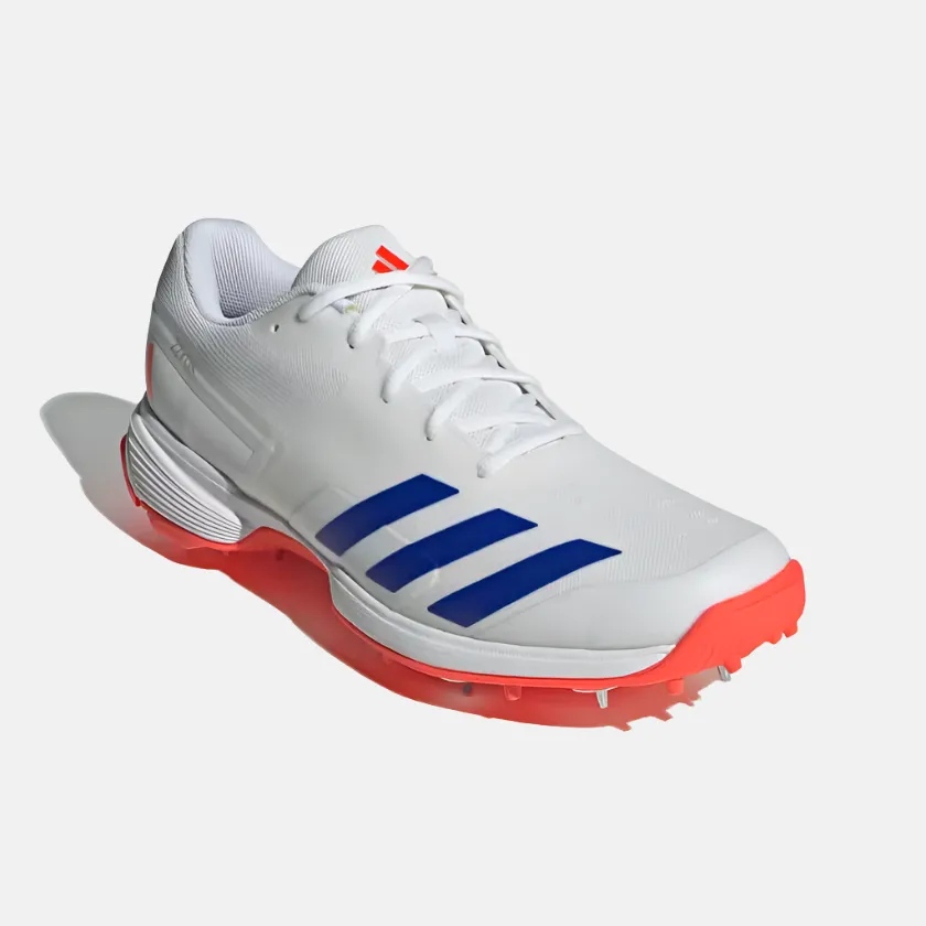 Adidas 22yds Men's Cricket Shoes -Cloud White/Lucid Blue/Solar Red