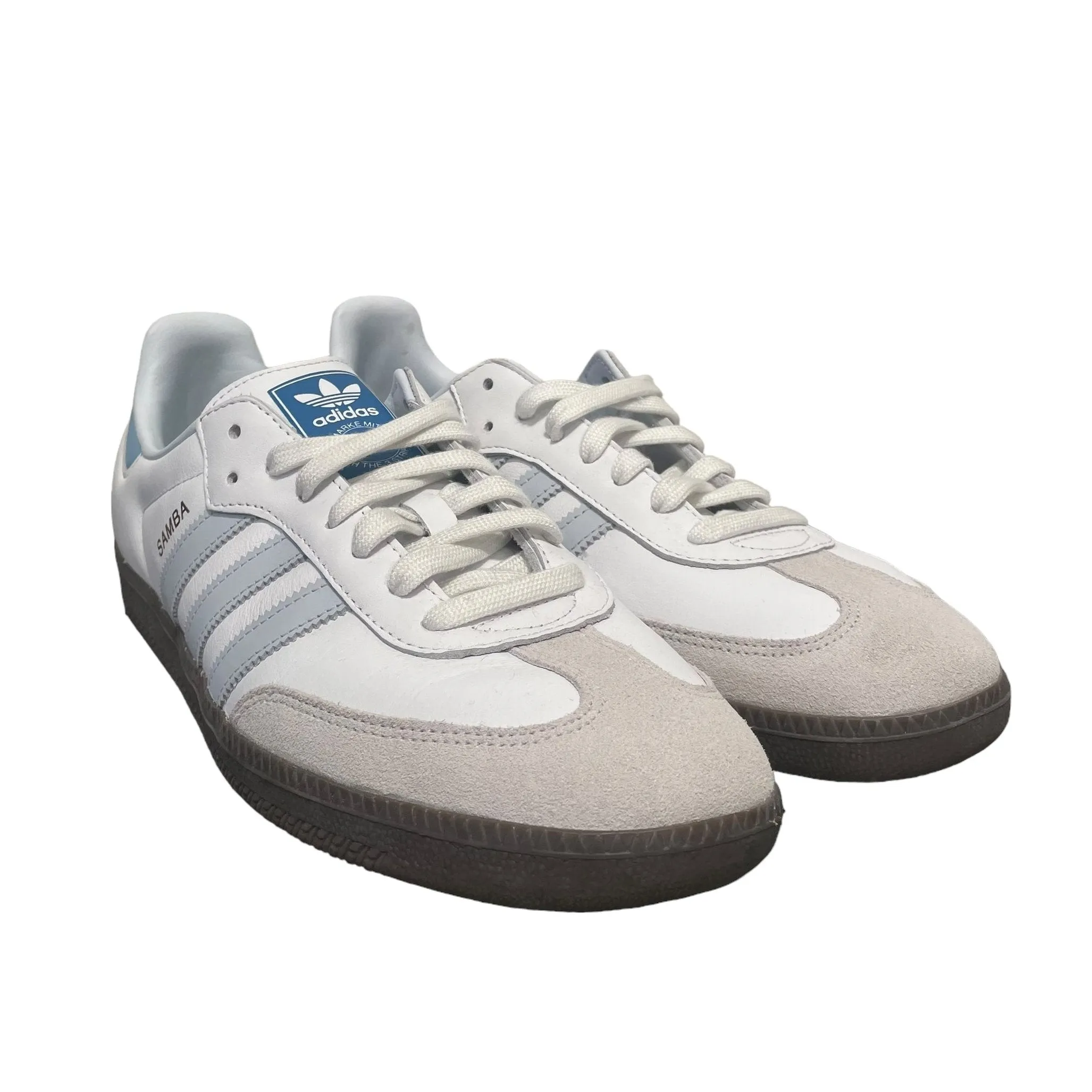 adidas/Low-Sneakers/US 12/Stripe/Leather/WHT/SAMBA HALO BLUE