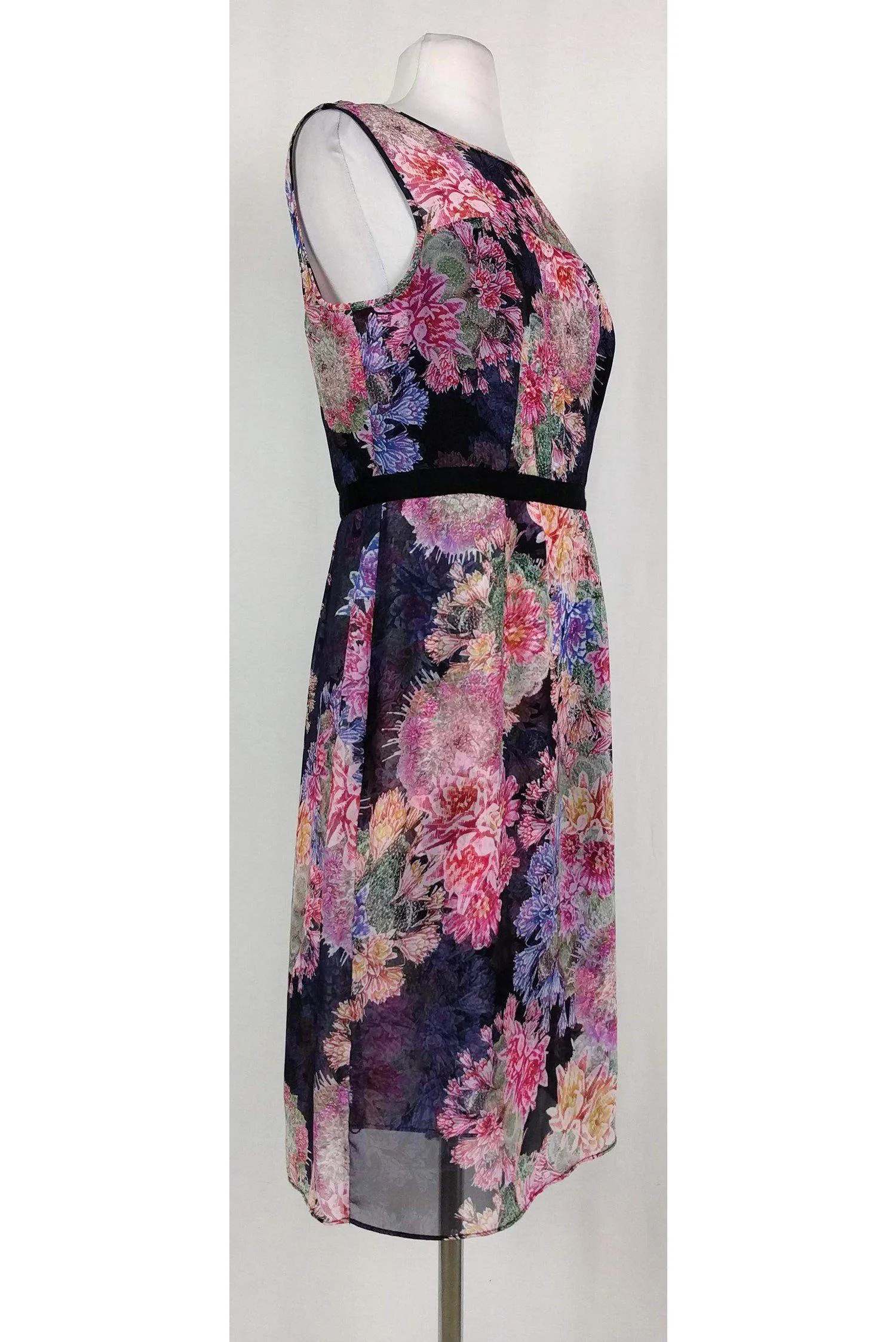 Adrianna Papell - Sheer Floral Sheath Dress Sz 10