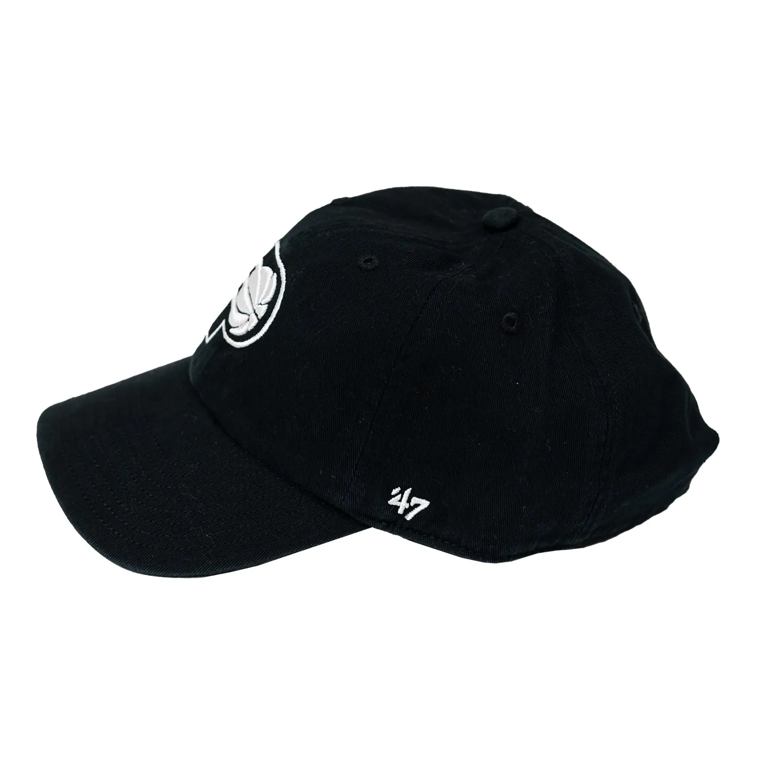 Adult Indiana Pacers Primary Logo Clean Up Hat in Black by 47