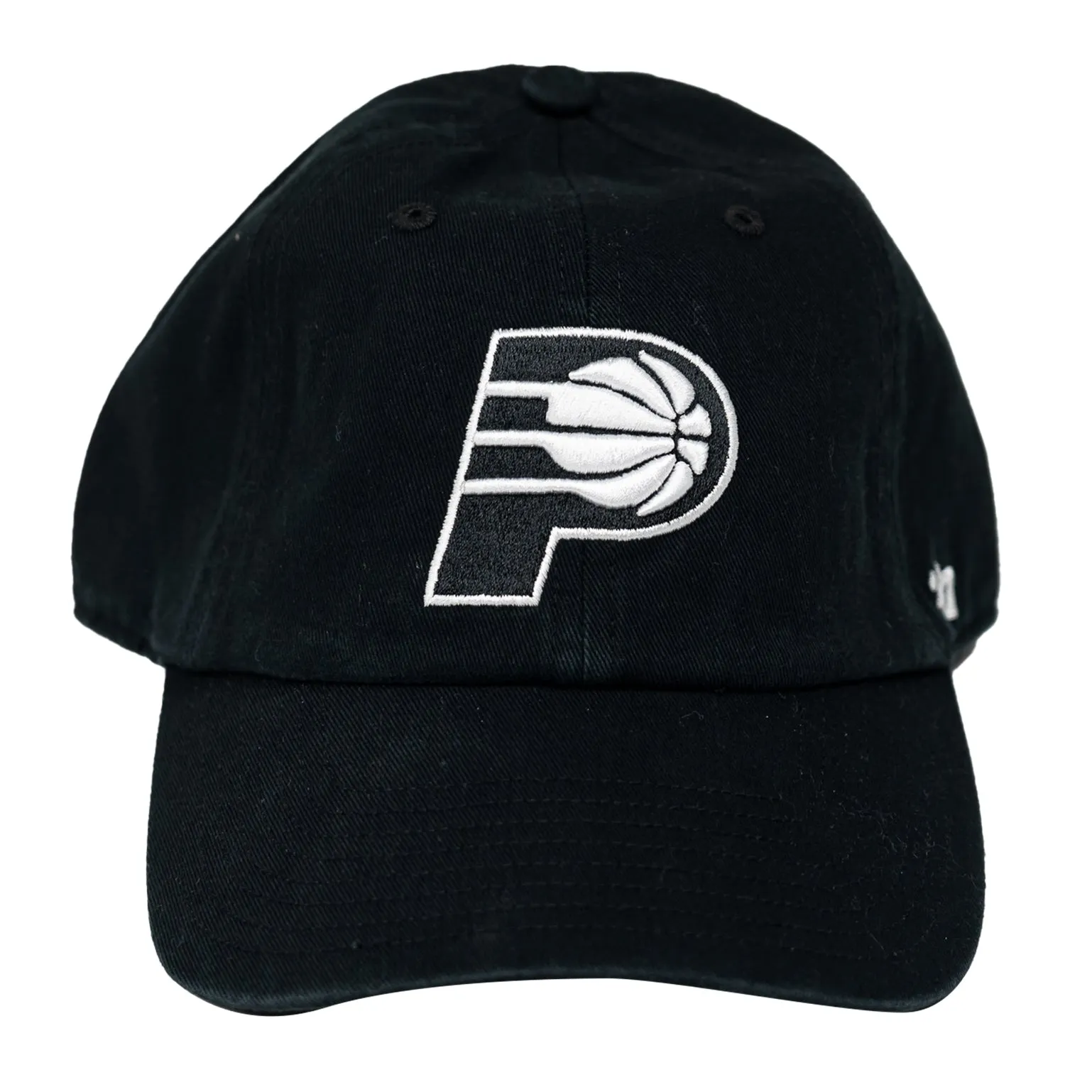 Adult Indiana Pacers Primary Logo Clean Up Hat in Black by 47