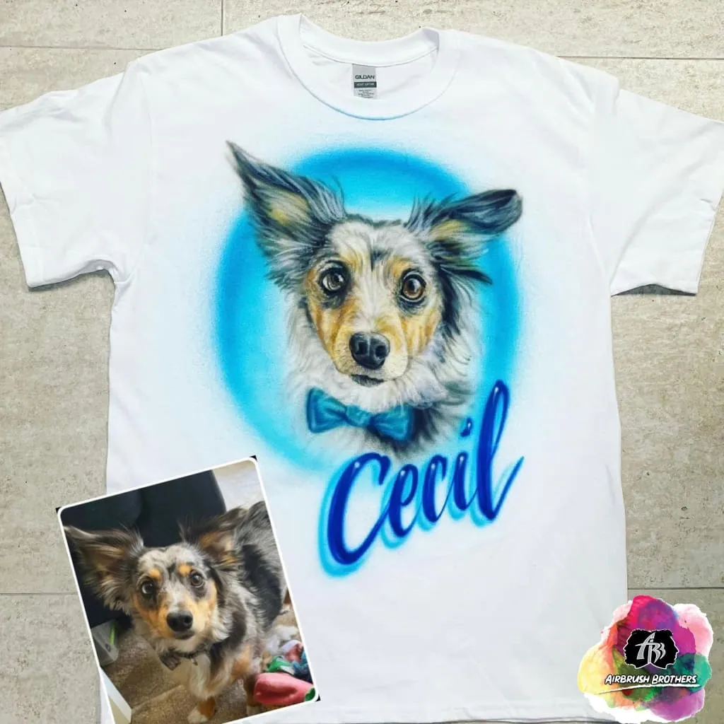 Airbrush Pet Portrait w/ Name Design