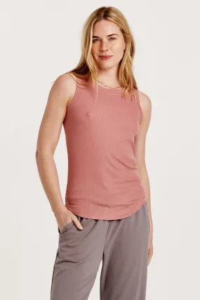 AL Cleo Ribbed Classic Tank- Mauve Blush