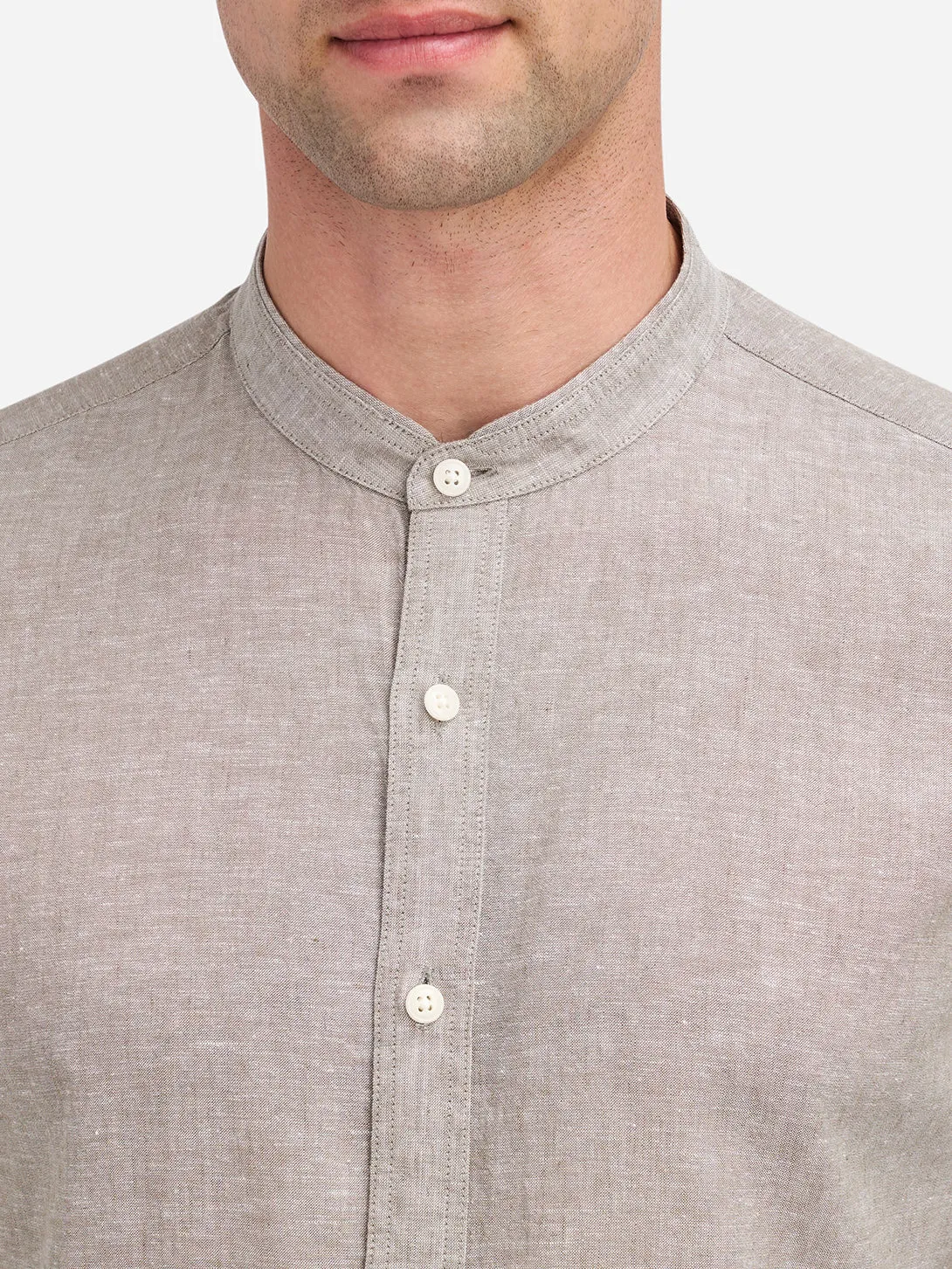 Aleks Linen Cotton Shirt Olive