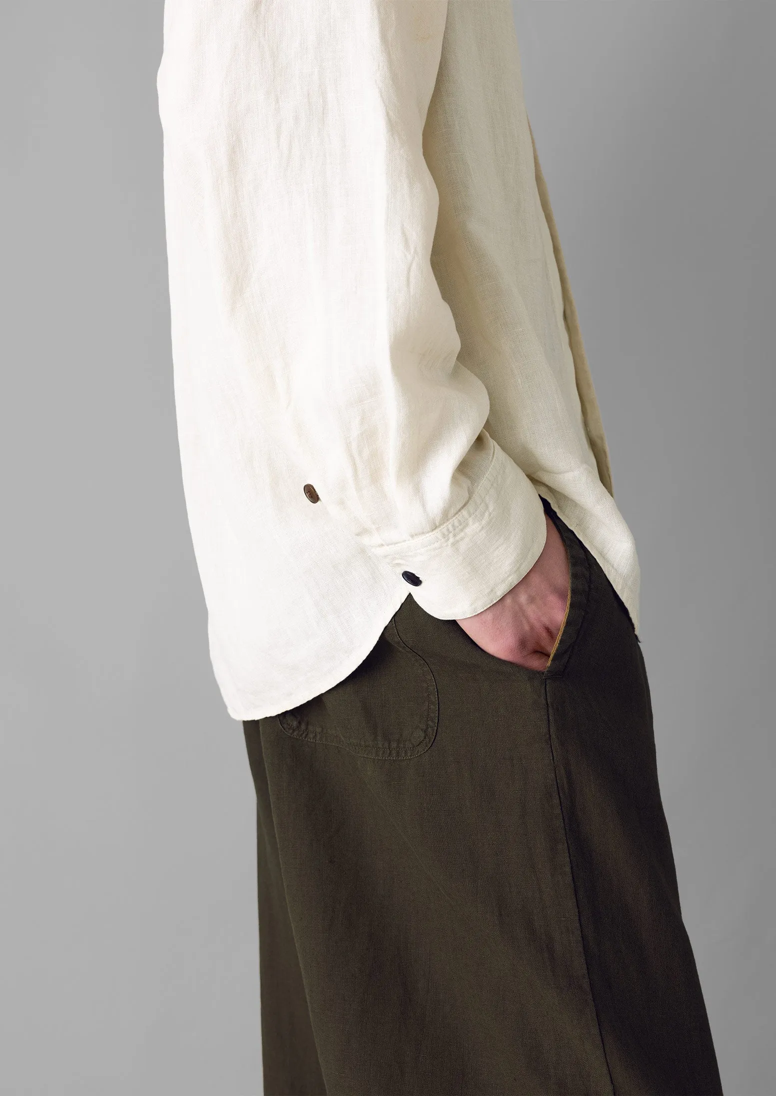 Alfie Garment Dyed Linen Pants | Olive