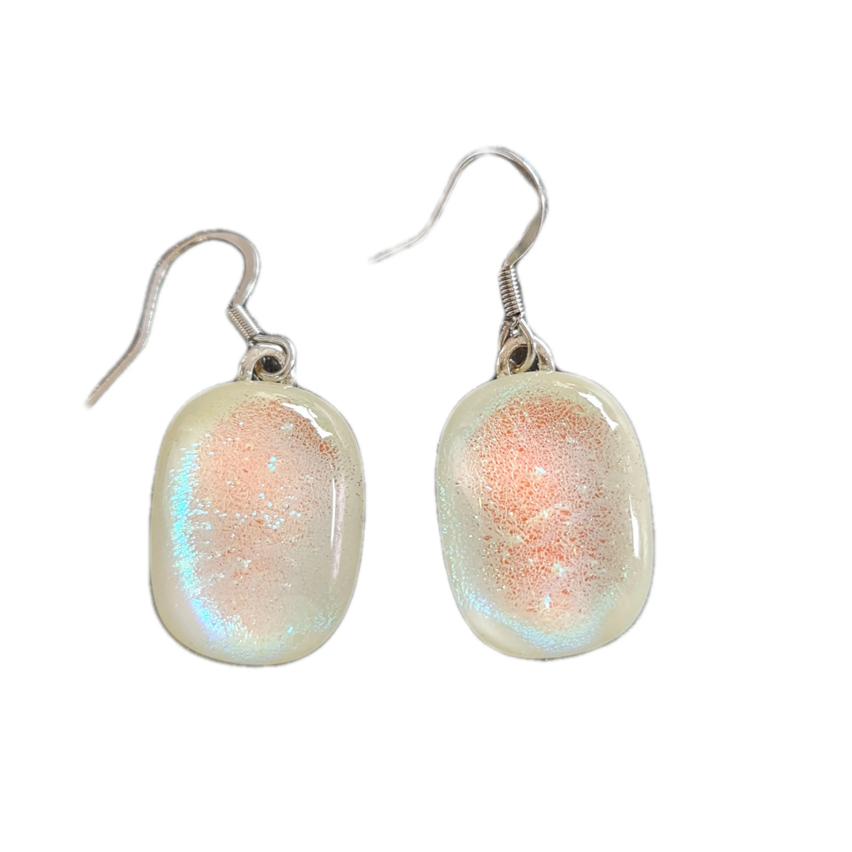 Artisan Glass drop earring White shimmer