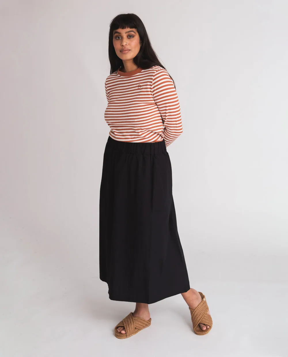 Ashley Organic Cotton Skirt In Black