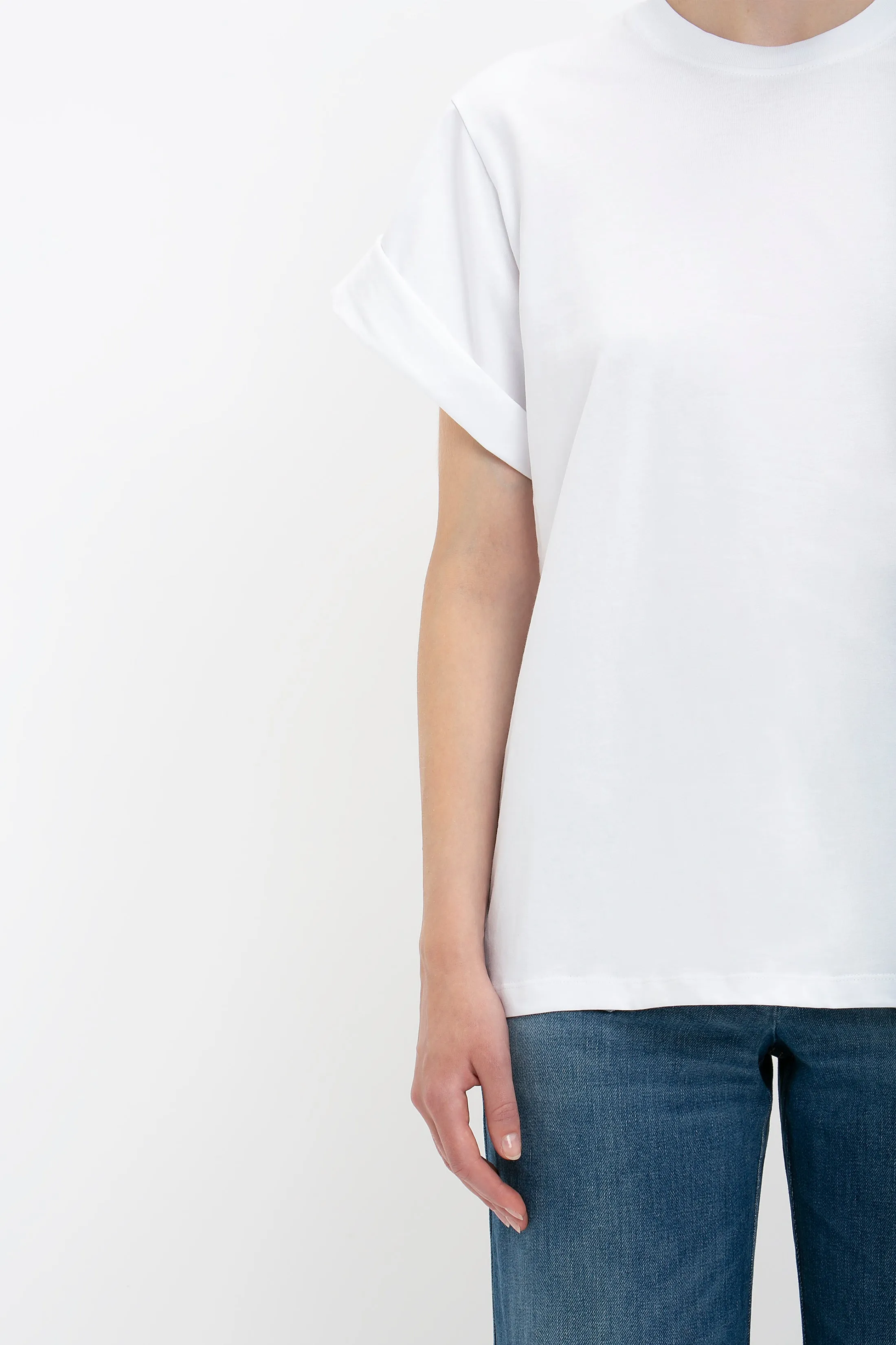 Asymmetric Relaxed Fit T-Shirt In White