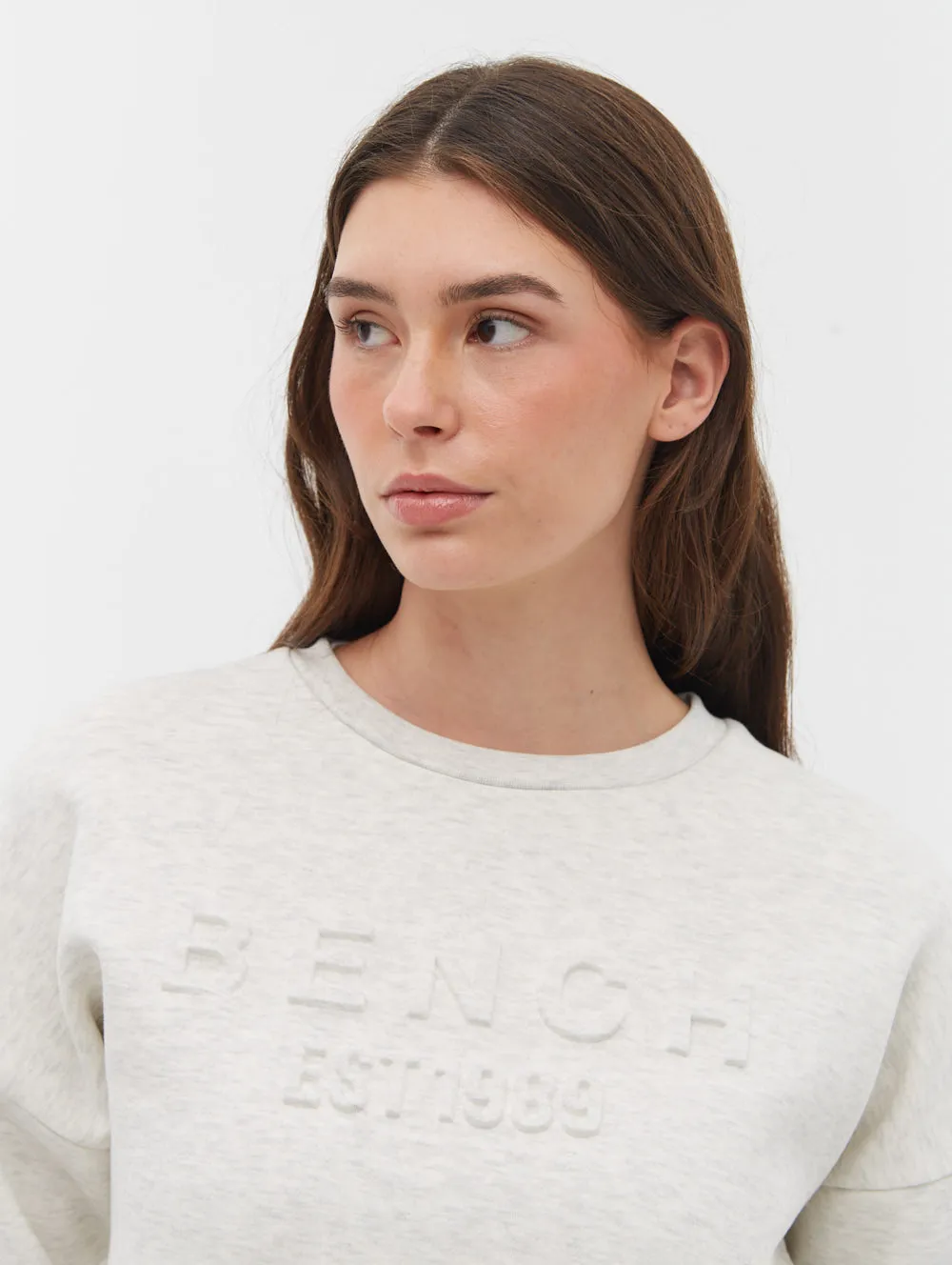 Avyanna Deboss Logo Crew Neck Sweatshirt