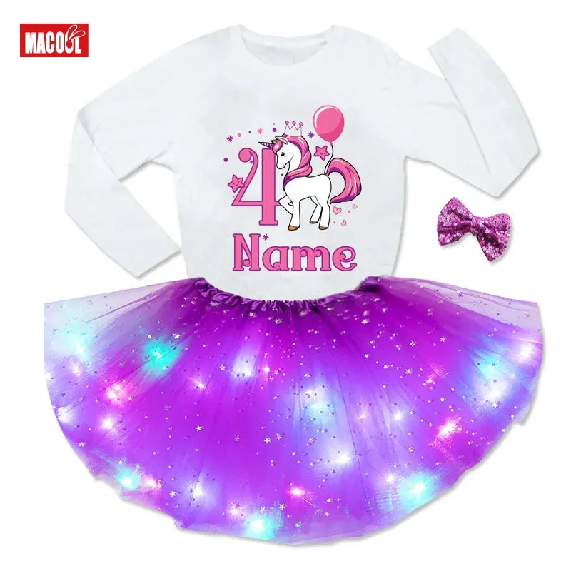 Baby Girl Birthday Unicorn Party Tutu Dress Sets