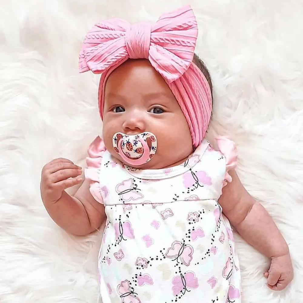 Baby Top Knot Double Bow Headband Lipstick