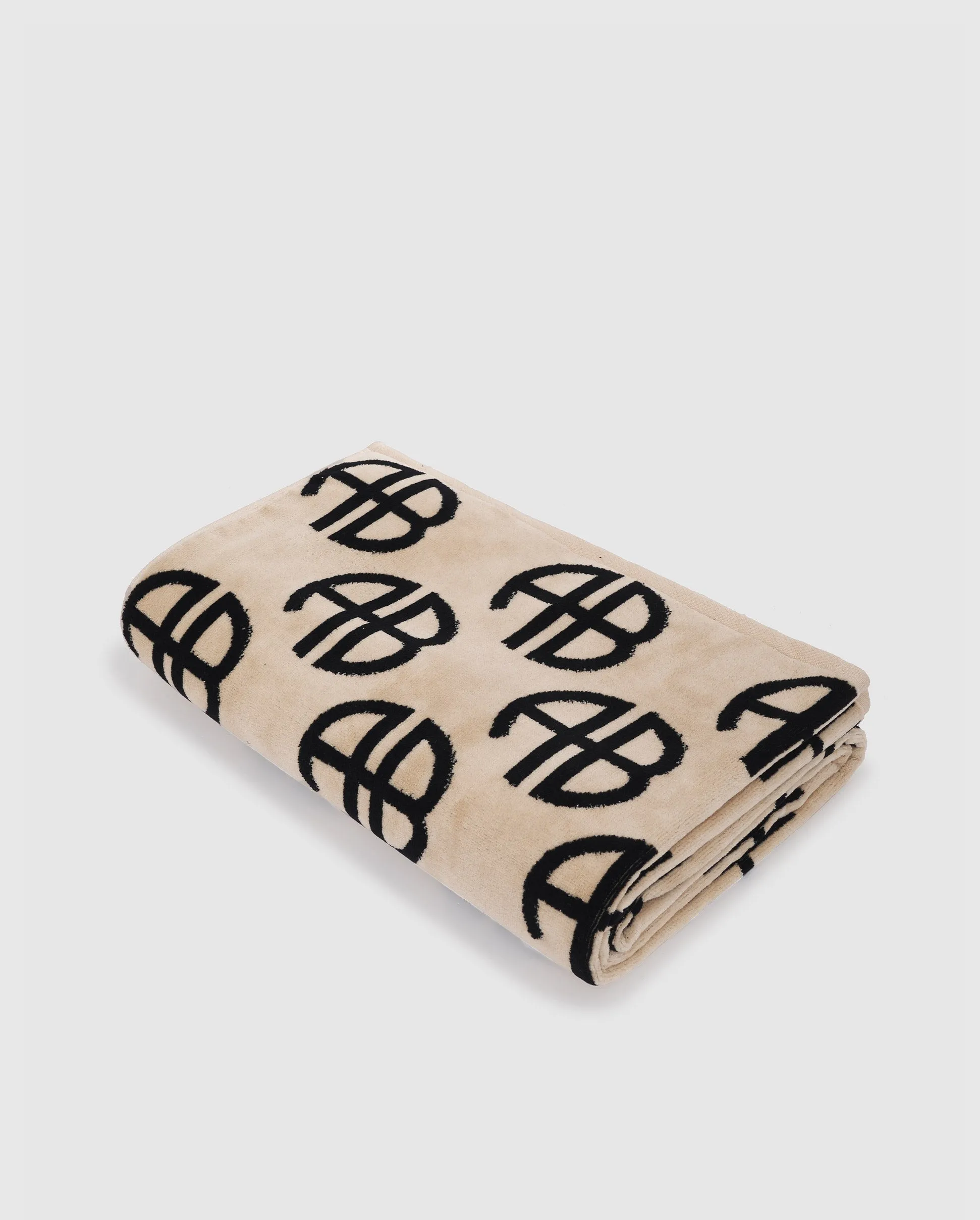 BAHIA TOWEL / BEIGE MONOGRAM PRINT