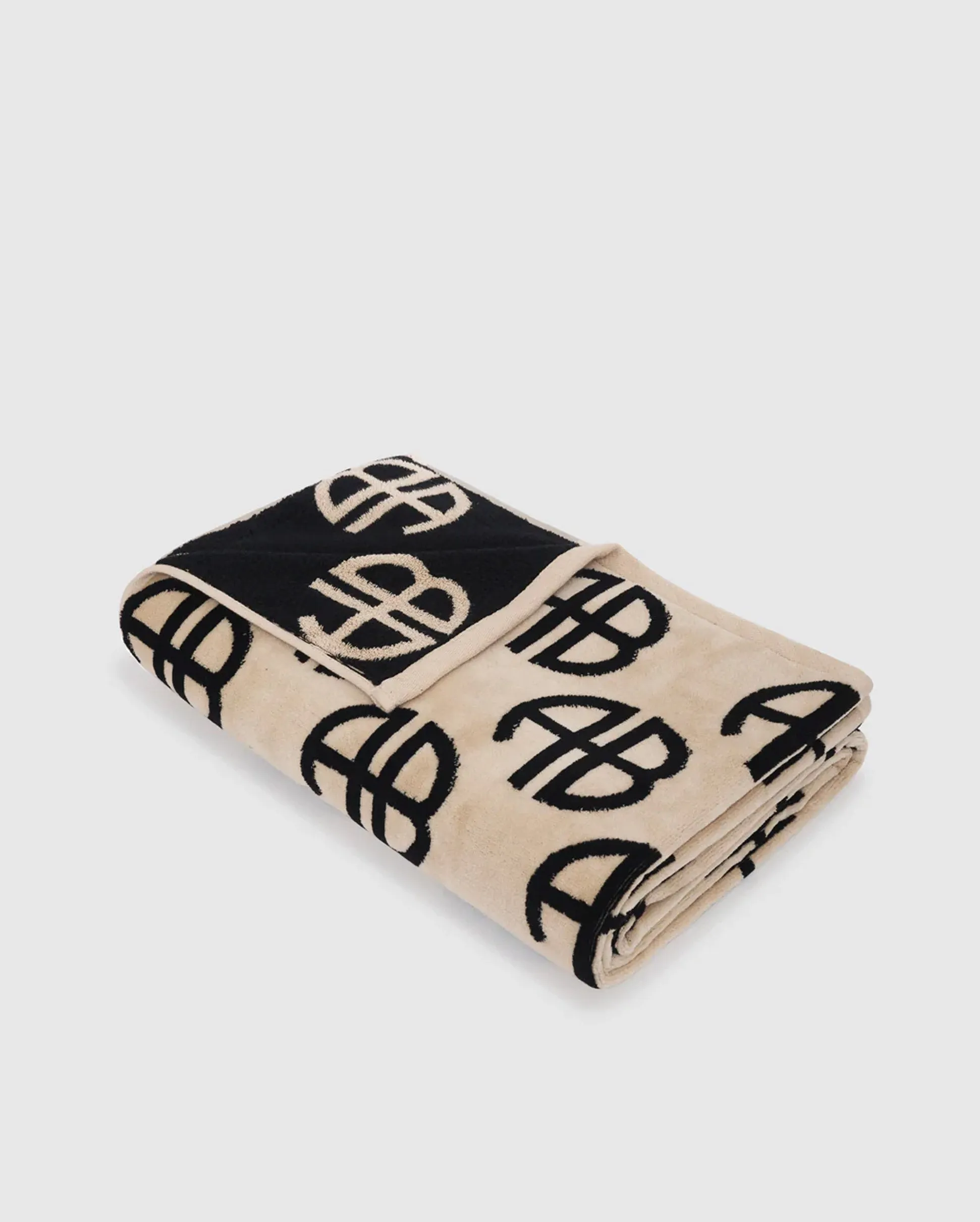 BAHIA TOWEL / BEIGE MONOGRAM PRINT