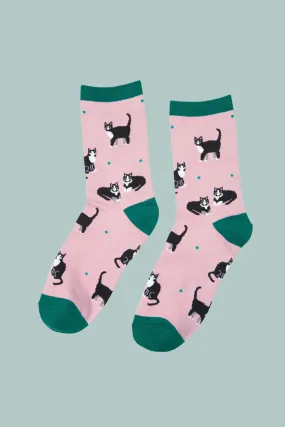 Bamboo Socks Cat Print Socks