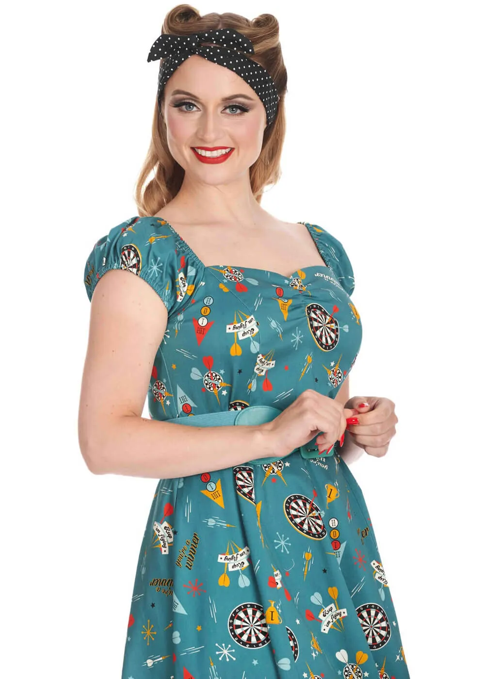 Banned Keep Em Flying 50's Swing Dress Teal