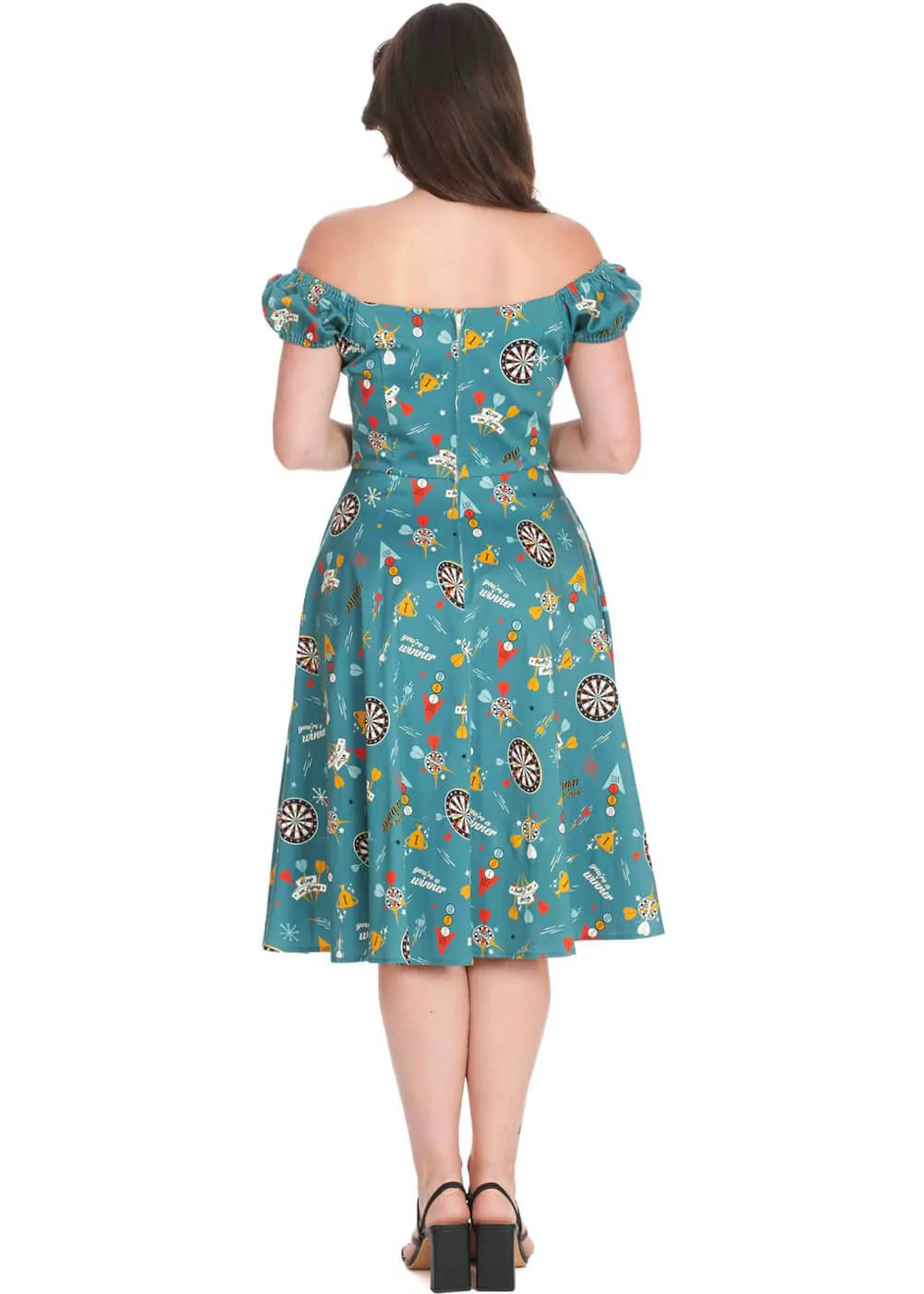 Banned Keep Em Flying 50's Swing Dress Teal