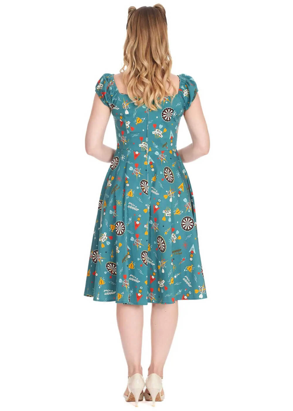 Banned Keep Em Flying 50's Swing Dress Teal