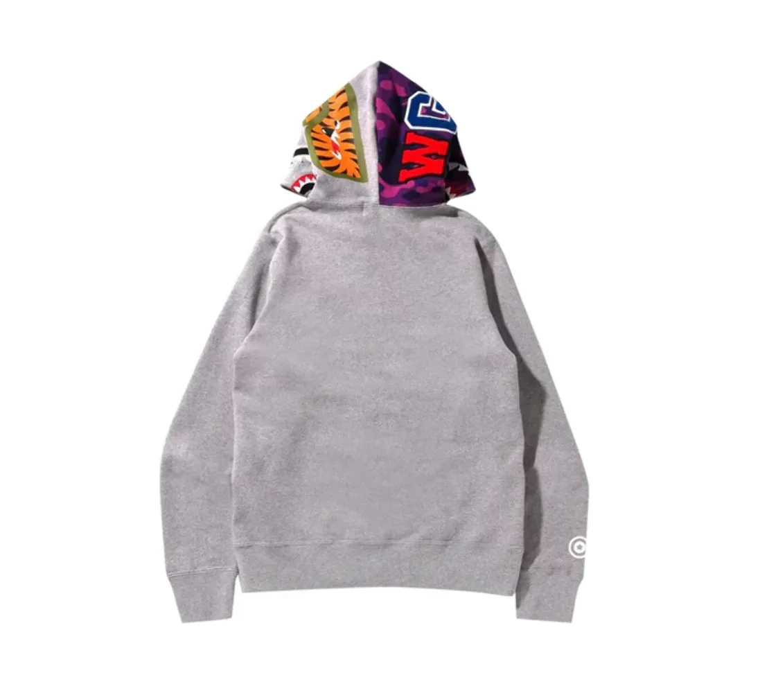 Bape Color Camo Shark Full Zip Hoodie Gray 001ZPI301023MGRA