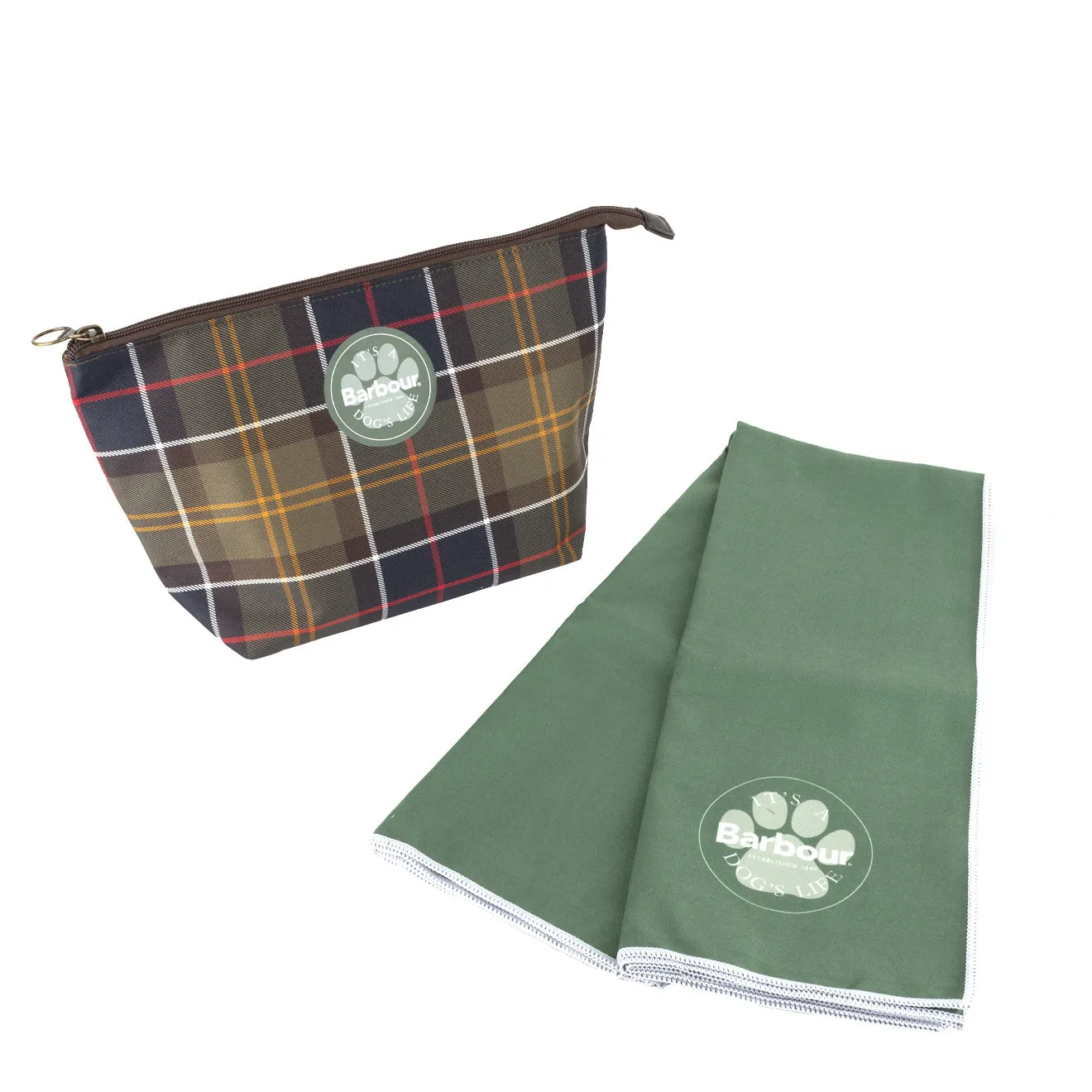 Barbour Dog Wash Bag Classic Tartan