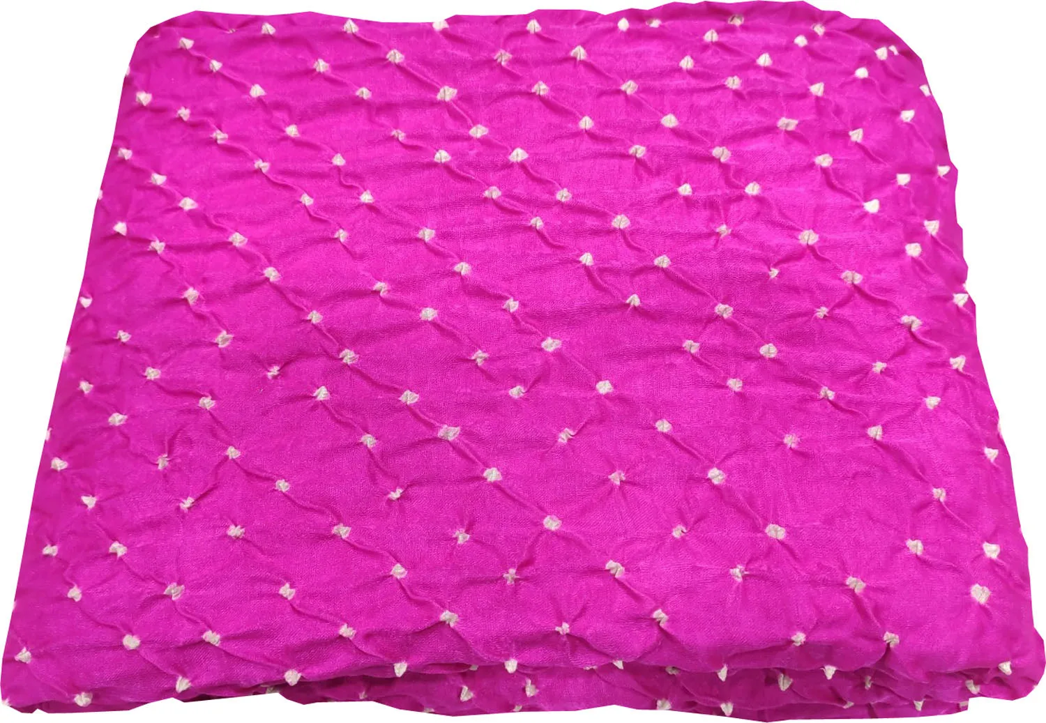 Beautiful Pink Bandhani Gajji Silk Fabric ( 6 Mtr )