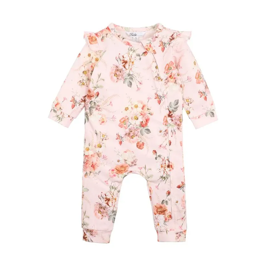 Bebe L/S Zip Romper - Dotti Print