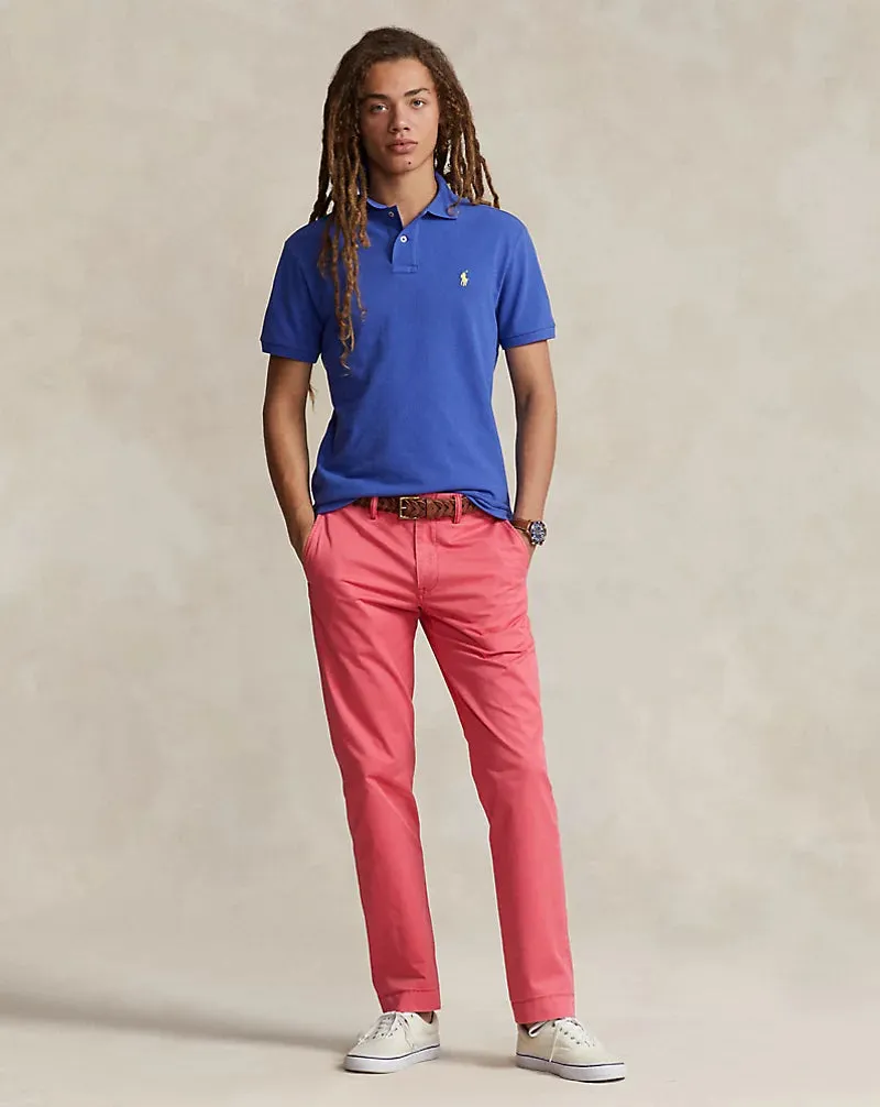 Bedford Straight Fit Stretch Twill Flat Front Pant in Nantucket Red