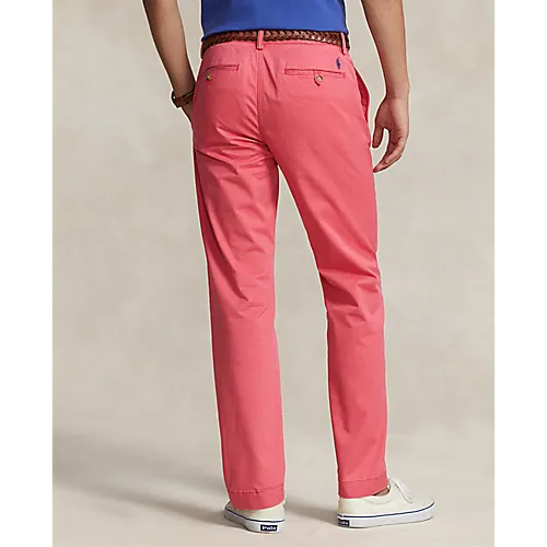 Bedford Straight Fit Stretch Twill Flat Front Pant in Nantucket Red