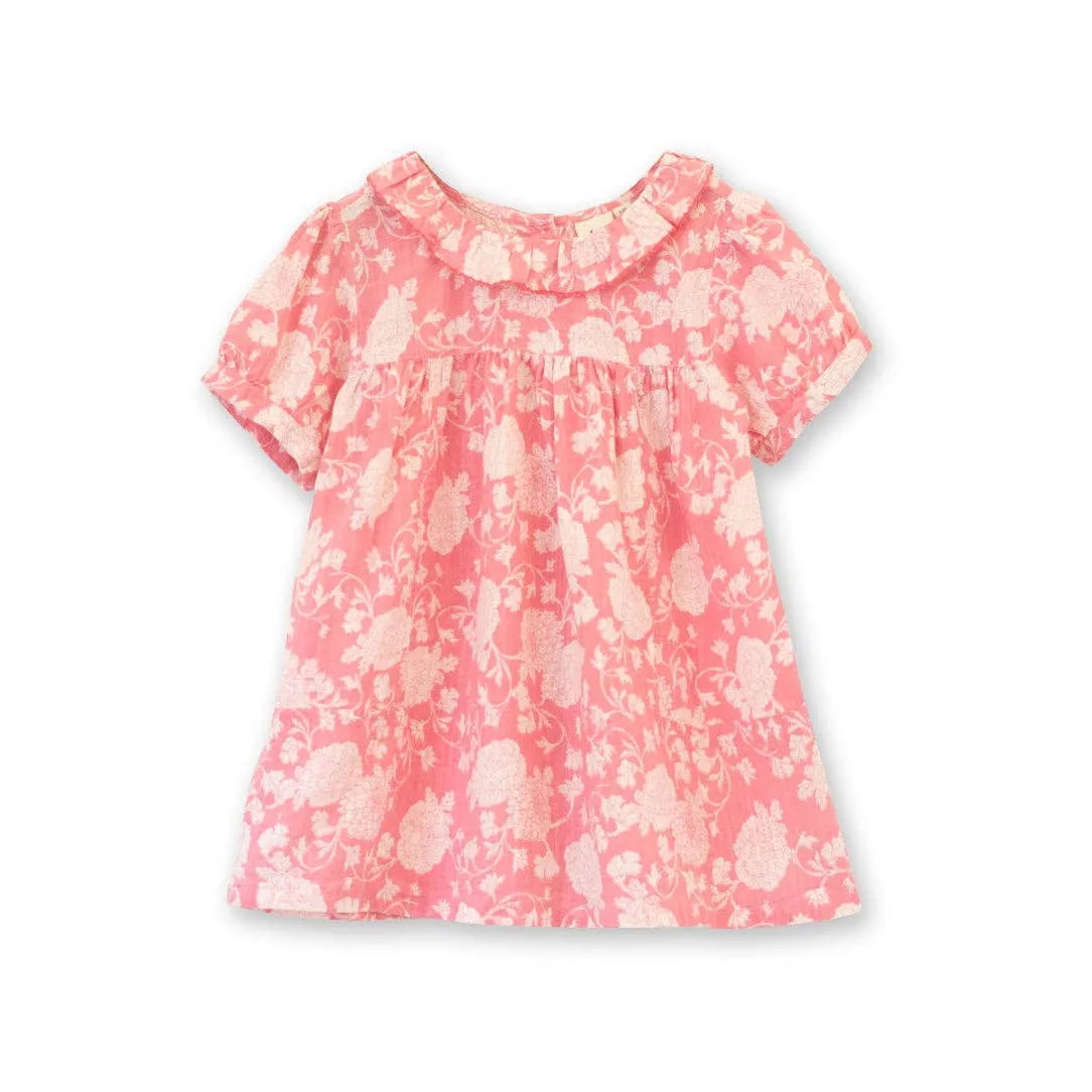 Beet World - Toddler Emily Dress with Ruffle Collar | Lille Pink Floral: 6-12 mo