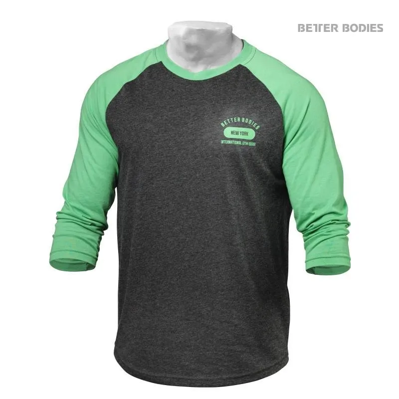 Better Bodies Mens Baseball Tee - Green-Antracite