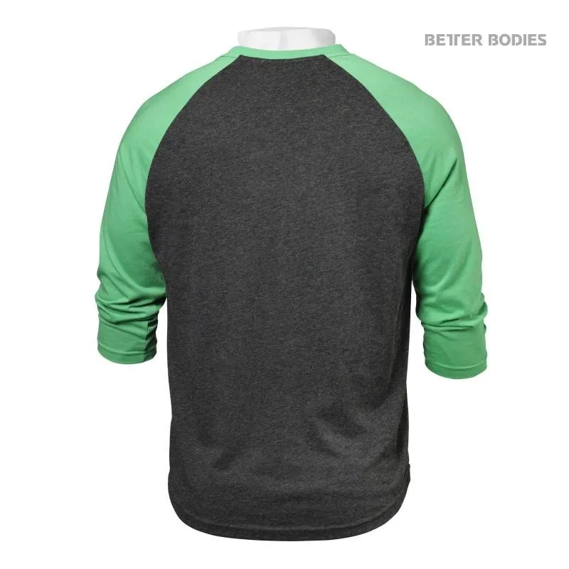 Better Bodies Mens Baseball Tee - Green-Antracite