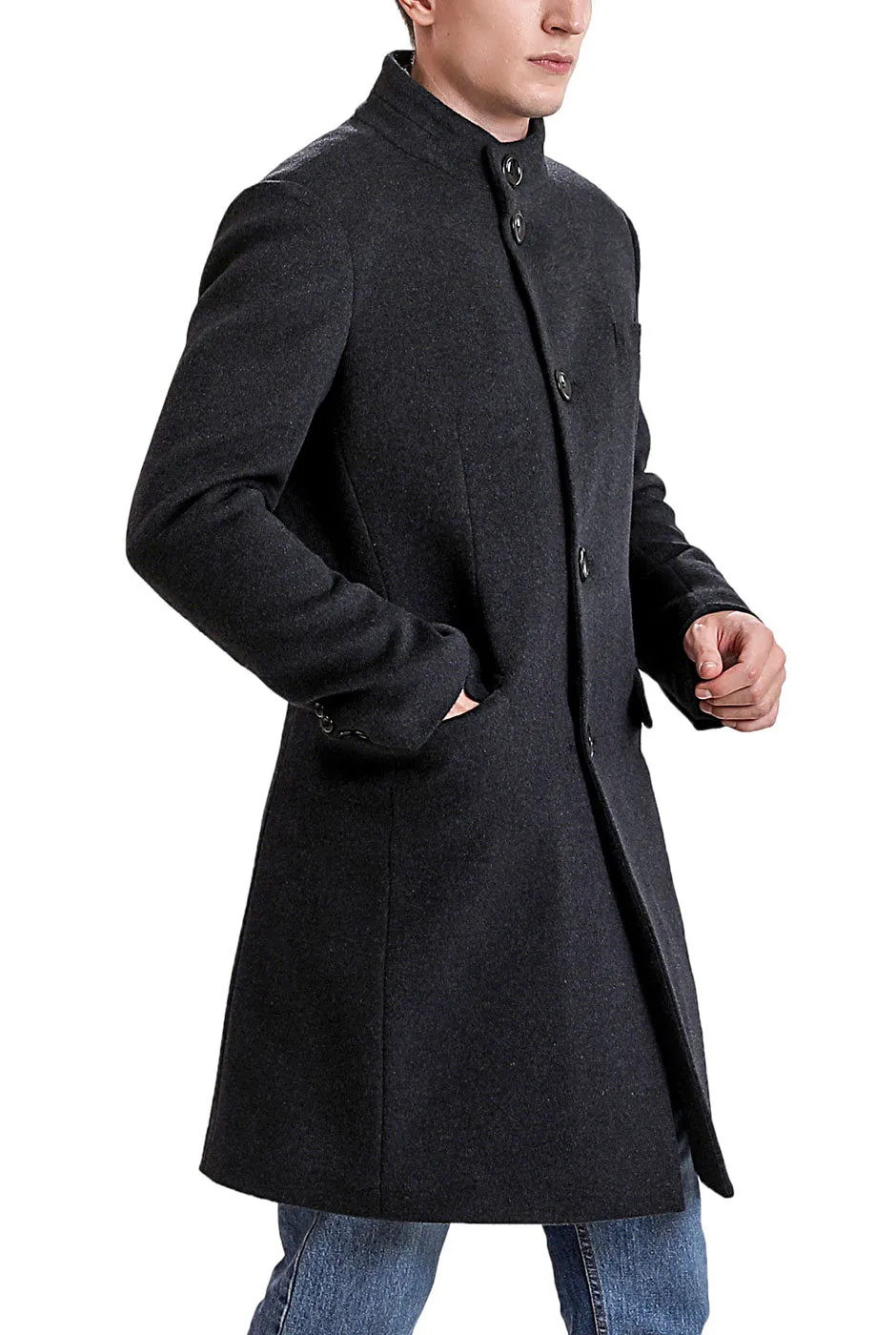 BGSD Men Jacob Cashmere Wool Blend Top Coat