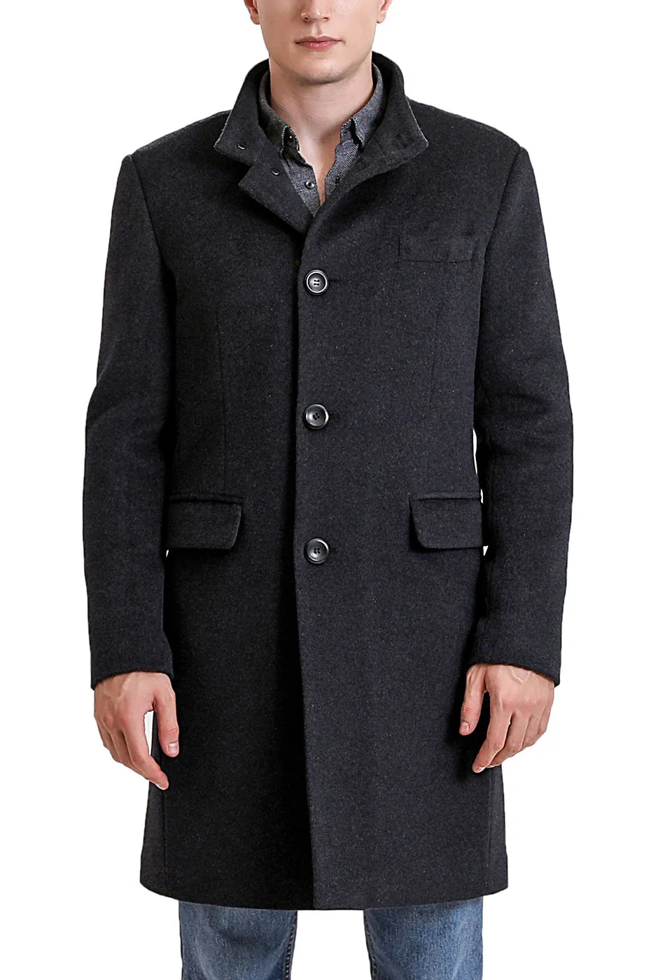 BGSD Men Jacob Cashmere Wool Blend Top Coat