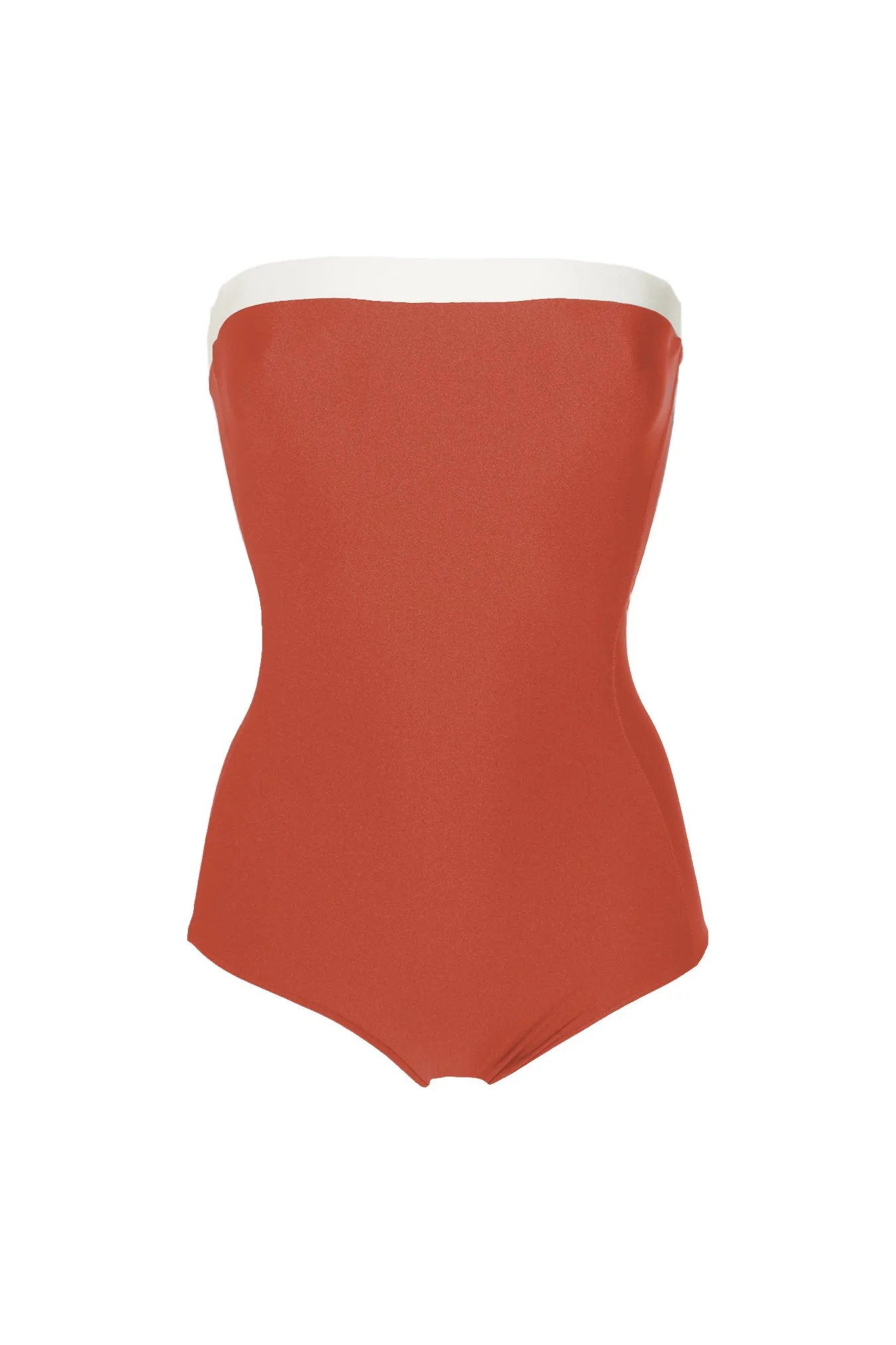 Bicolor Strapless Swimsuit