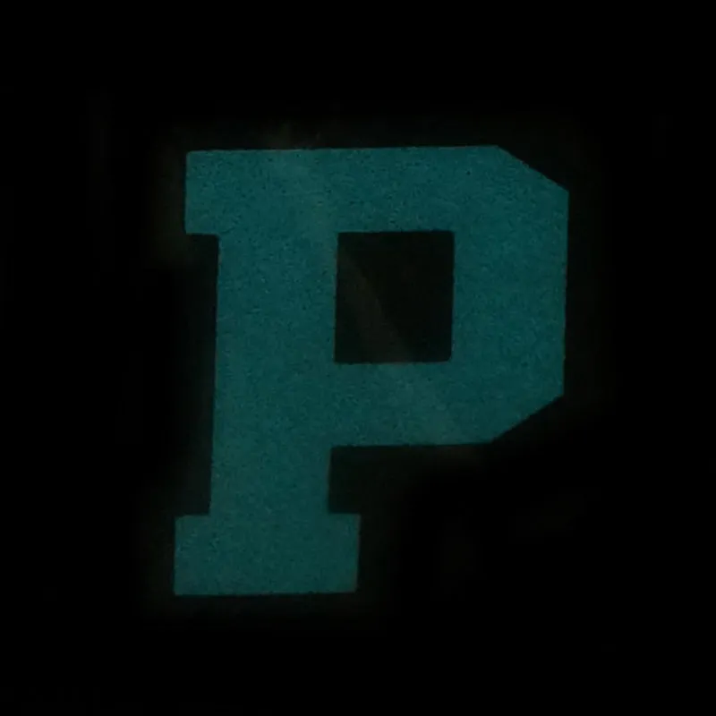 BIG LETTER P PATCH - BLUE GLOW IN THE DARK