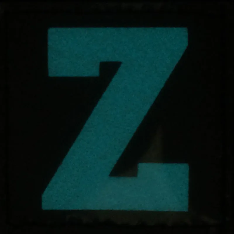 BIG LETTER Z PATCH - BLUE GLOW IN THE DARK