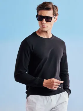 Black Ottoman Crew Neck Sweatshirt