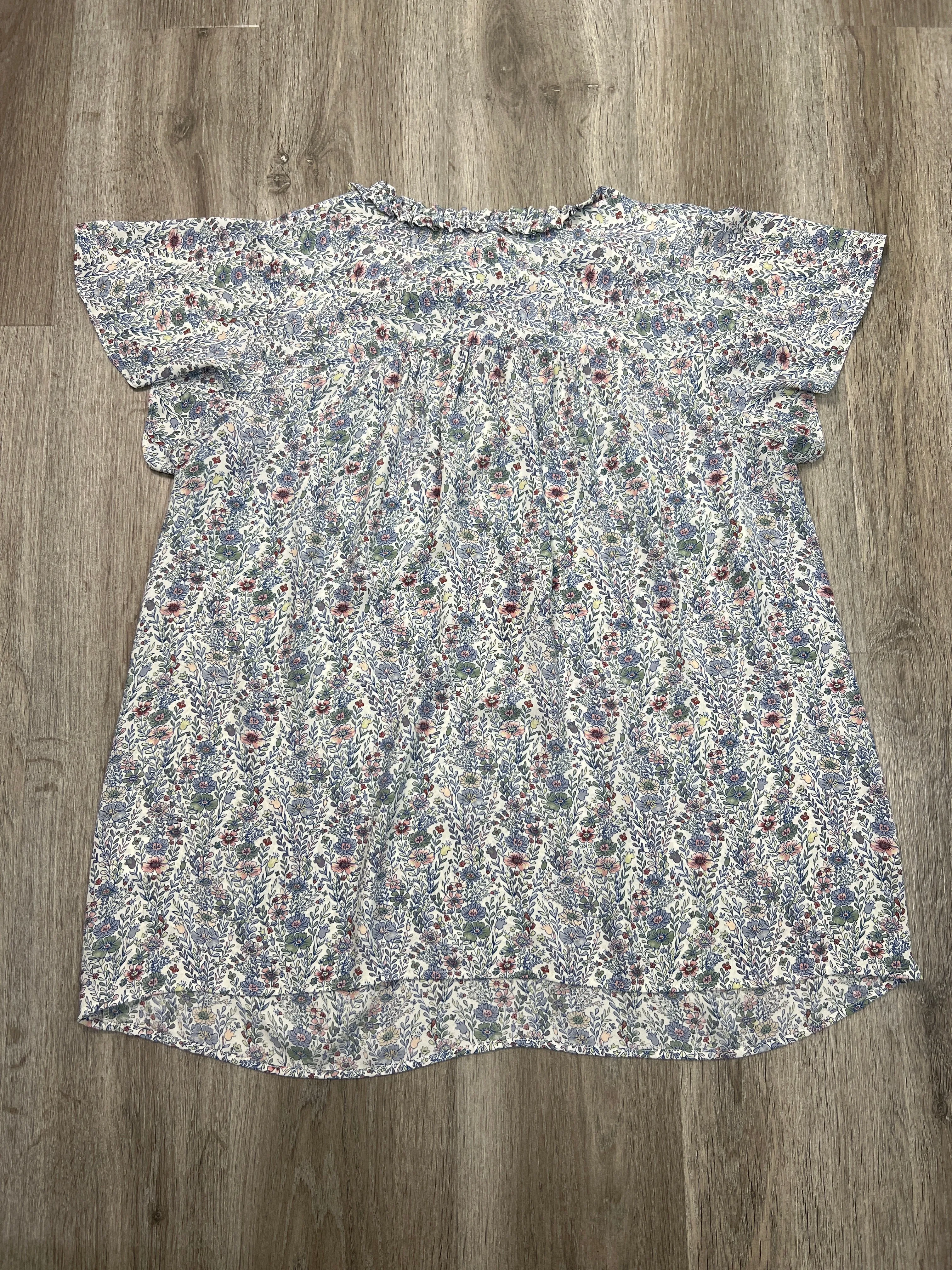 Blouse Short Sleeve By Rose And Olive In Floral Print, Size: 1x