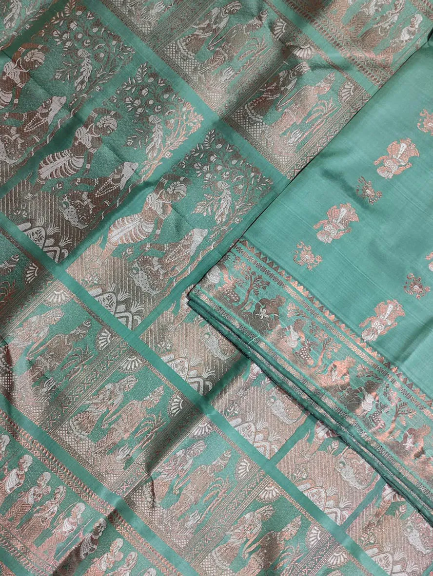 Blue Baluchari Handloom Pure Silk Saree