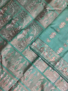 Blue Baluchari Handloom Pure Silk Saree