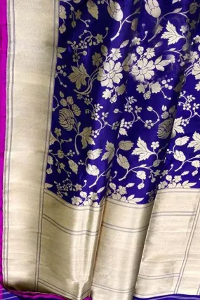 Blue Banarasi Handloom Pure Katan Silk Saree