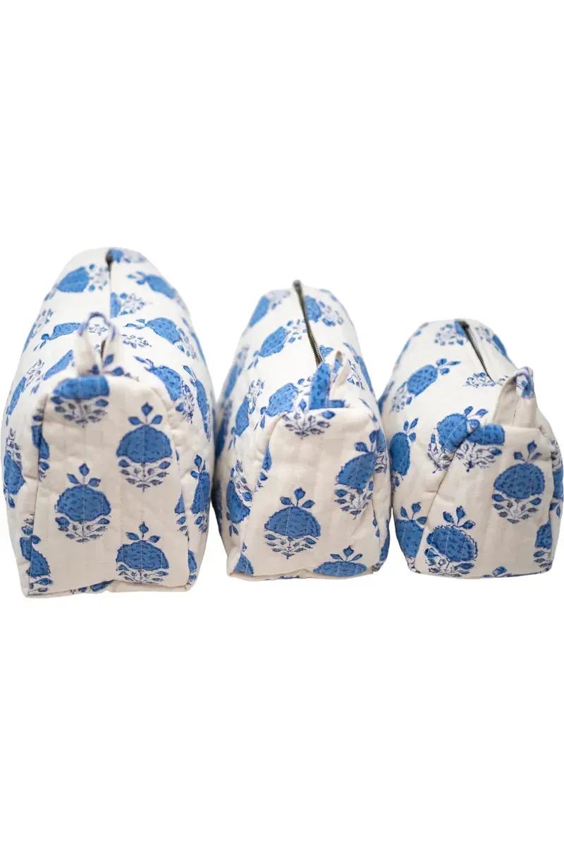 Blue Hibiscus Large Cosmetic Bag