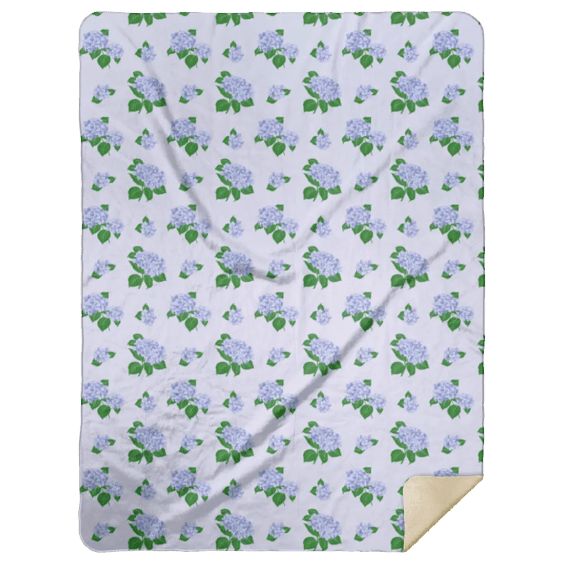 Blue Hydrangea Plush Throw Blanket 60x80