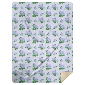 Blue Hydrangea Plush Throw Blanket 60x80